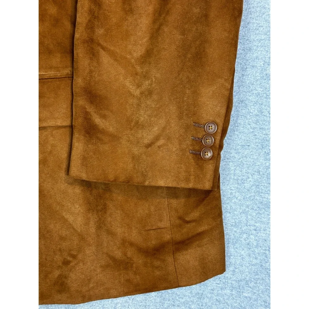 KS Signature Blazer Mens 62 Big Camel Brown Faux Suede Sport Coat 63-0754-0